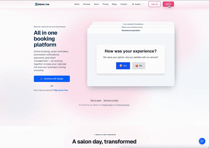 SeleneOne quick setup demo